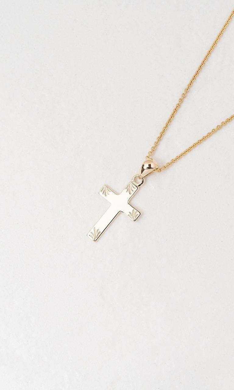 Hogans Family Jewellers 9K YG Detailed Cross Pendant