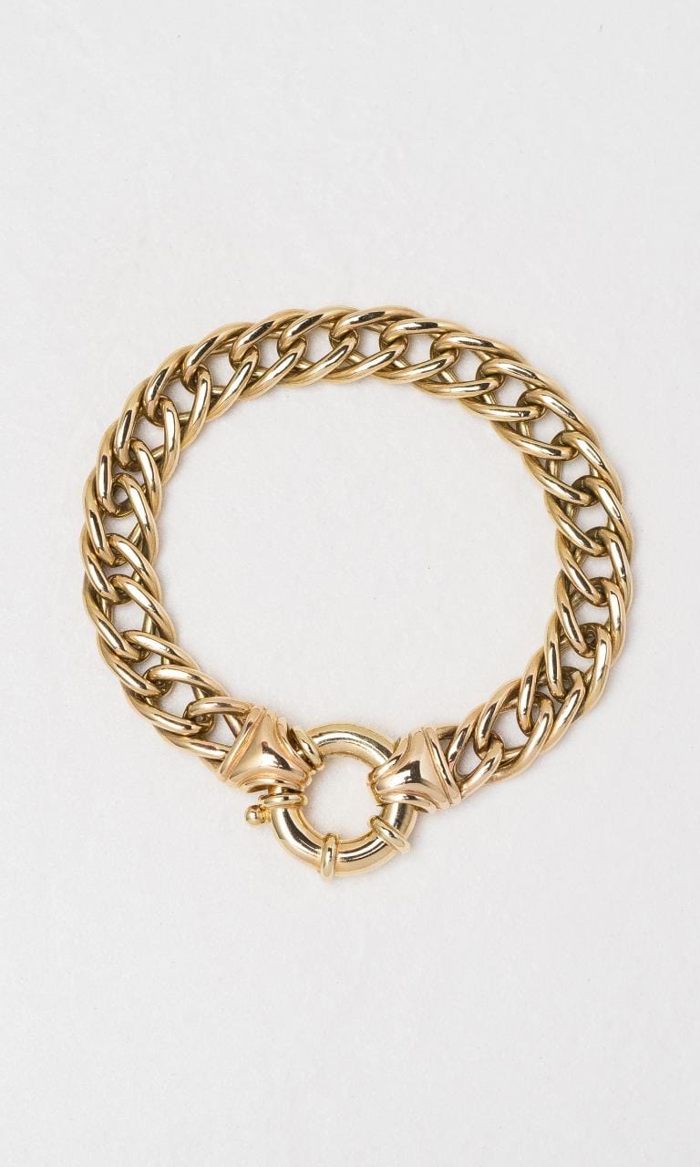 Hogans Family Jewellers 9K YG Elongated Curb Bracelet With Euro Bolt