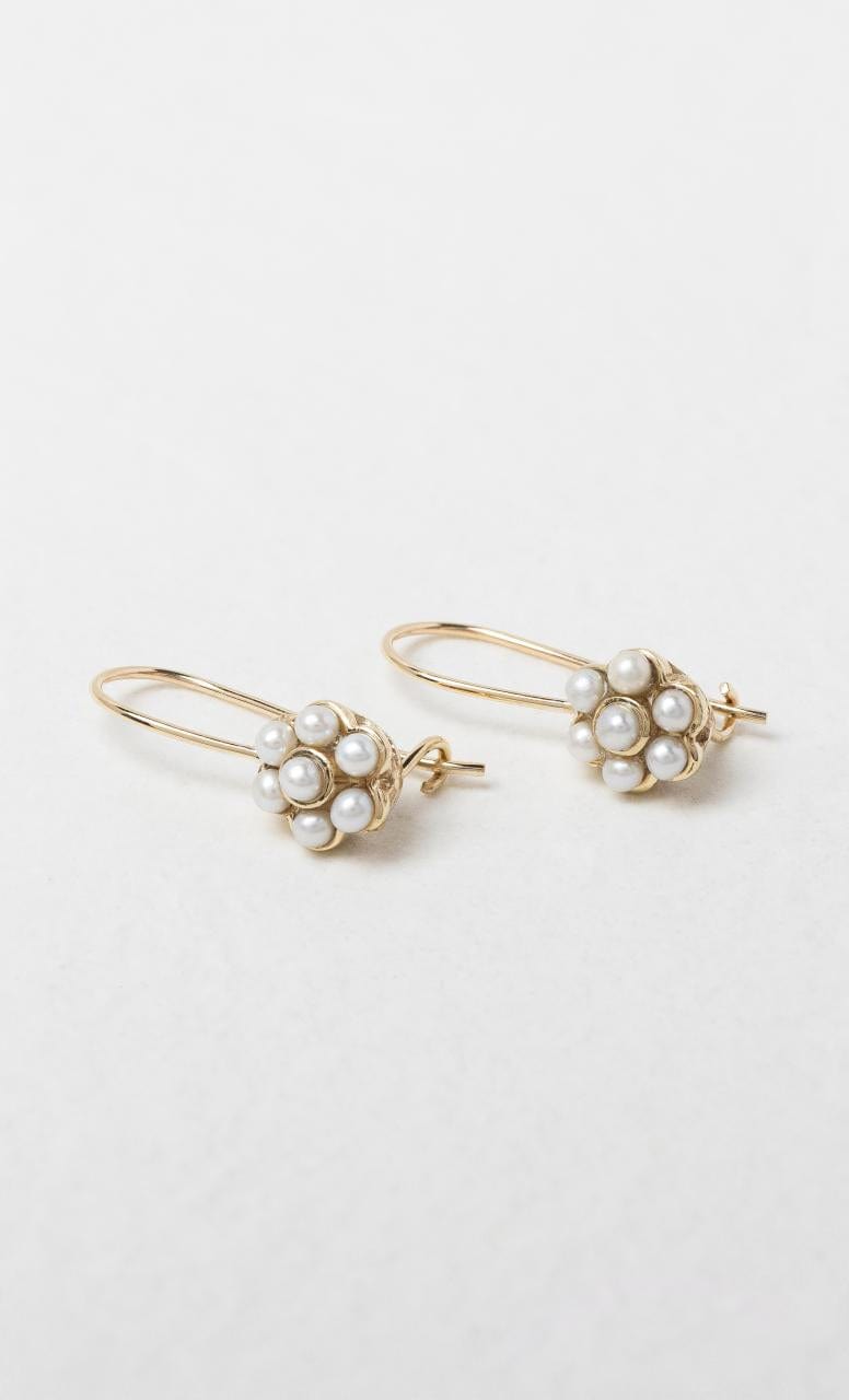 Hogans Family Jewellers 9K YG Freshwater Pearl Cluster Drop Earrings