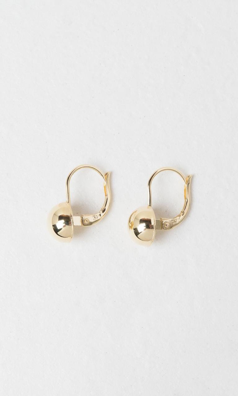Hogans Family Jewellers 9K YG Half Dome Drop Earrings