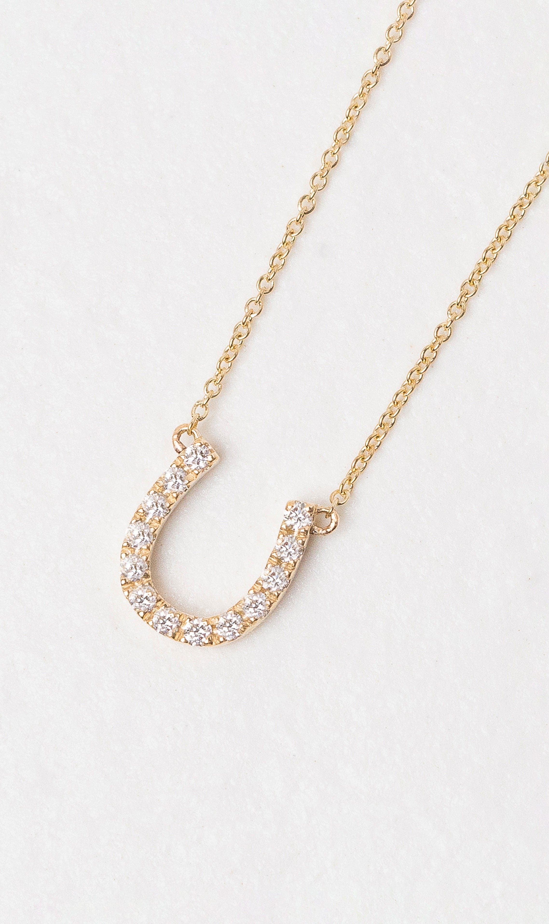Hogans Family Jewellers 9K YG Horseshoe Diamond Necklace