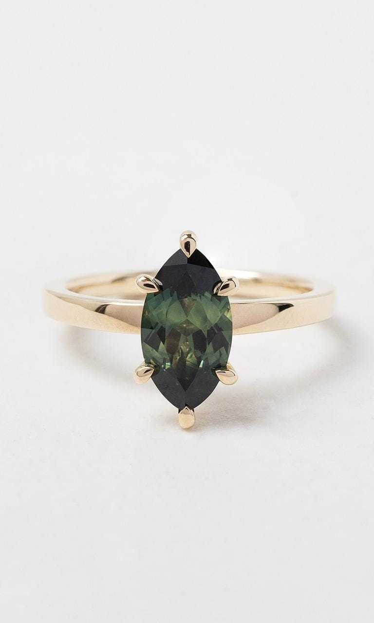 Hogans Family Jewellers 9K YG Marquise Cut Sapphire Solitaire Ring