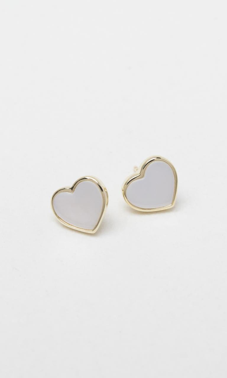 Hogans Family Jewellers 9K YG Mother of Pearl Heart Shape Stud Earrings