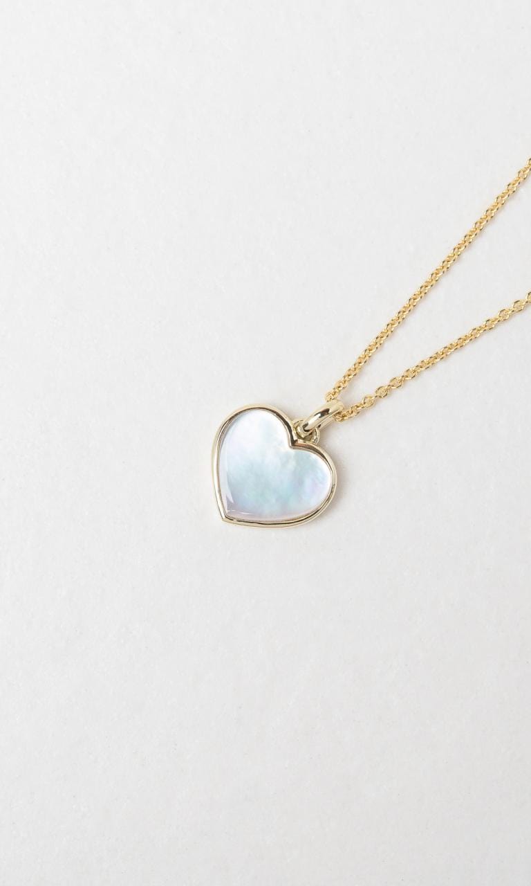 Hogans Family Jewellers 9K YG Mother of Pearl Heart Shaped Pendant