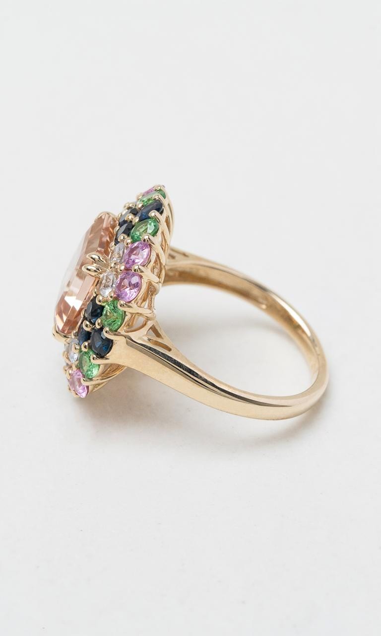 Hogans Family Jewellers 9K YG Multi-Coloured Gemstone Cluster Ring