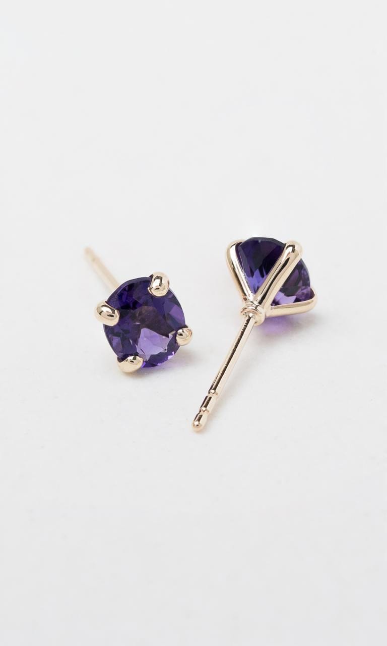 Hogans Family Jewellers 9K YG Oval Cut Amethyst Stud Earrings