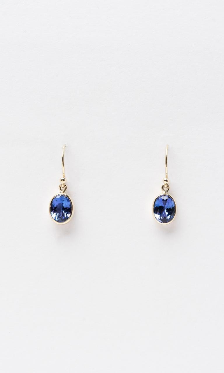 Hogans Family Jewellers 9K YG Oval Cut Tanzanite Drop Earrings
