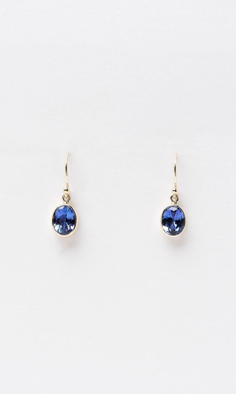 Hogans Family Jewellers 9K YG Oval Cut Tanzanite Drop Earrings