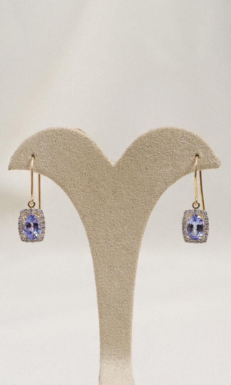 Hogans Family Jewellers 9K YG Oval Cut Tanzanite Drop Earrings