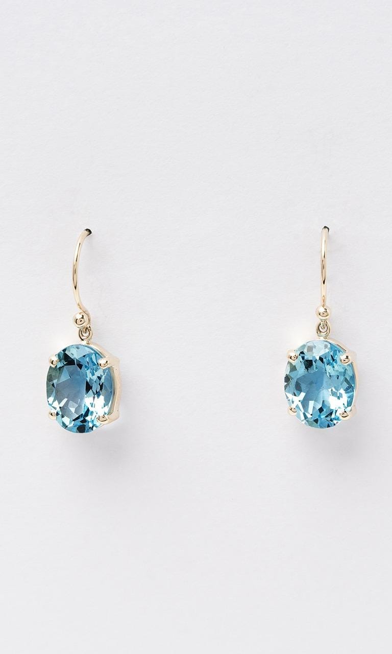 Hogans Family Jewellers 9K YG Oval Cut Topaz Drop Earrings