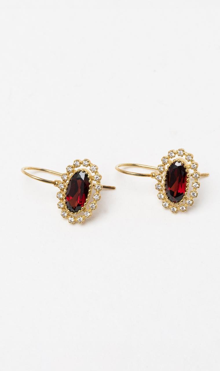 Hogans Family Jewellers 9K YG Oval Rhodolite Garnet Earrings