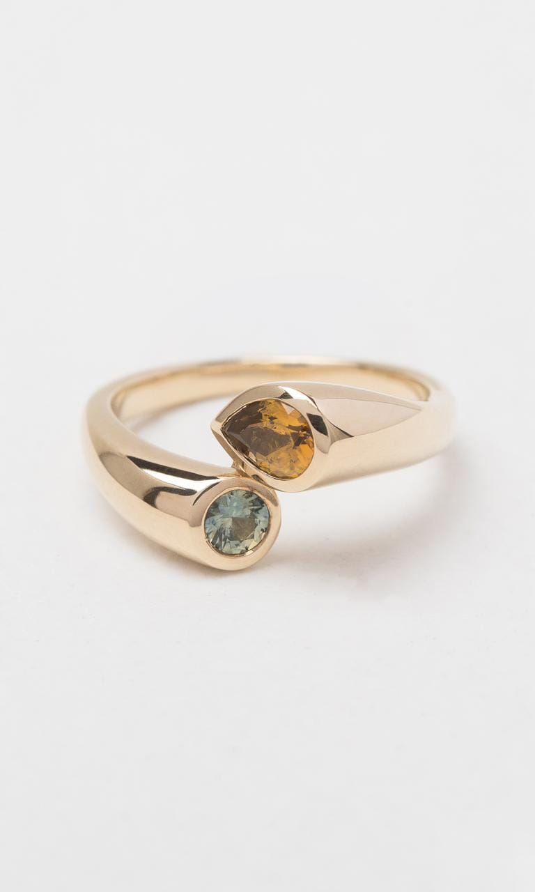 Hogans Family Jewellers 9K YG Pear Cut Sapphire Abstract Dress Ring
