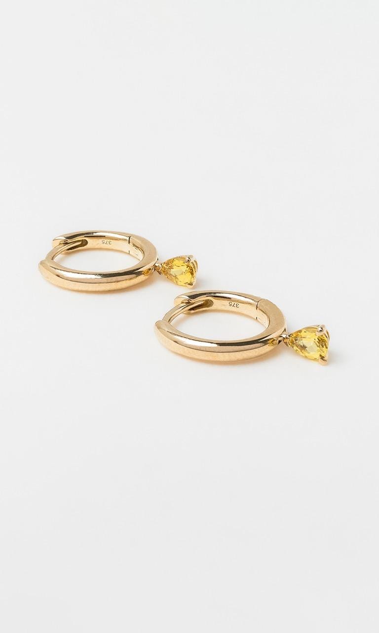 Hogans Family Jewellers 9K YG Pear Cut Sapphire Huggie Earrings