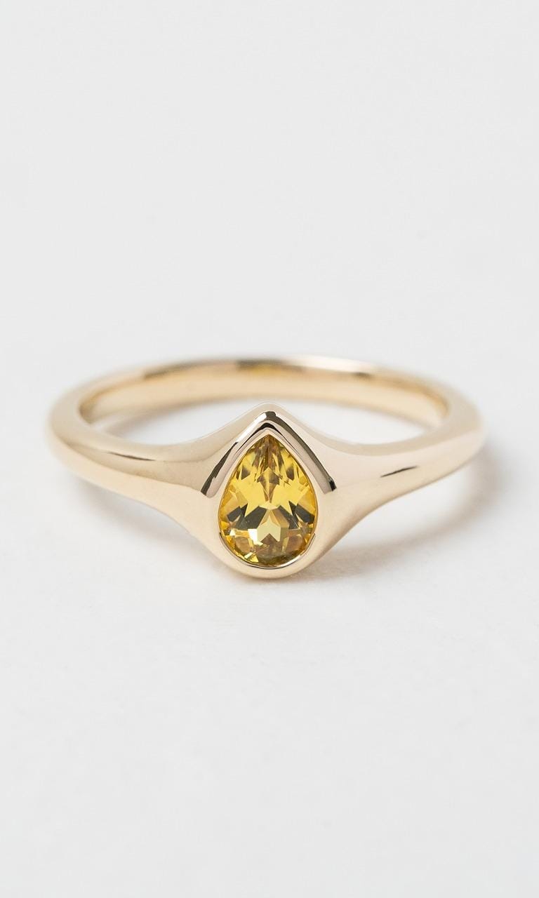Hogans Family Jewellers 9K YG Pear Cut Sapphire Solitaire Ring