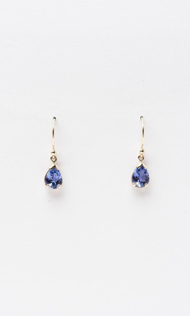 Hogans Family Jewellers 9K YG Pear Cut Tanzanite Drop Earrings