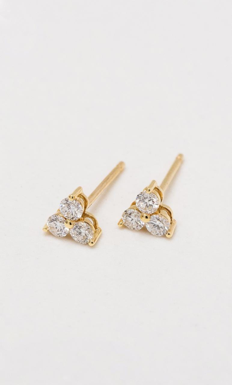 Hogans Family Jewellers 9K YG Solitaire Diamond Stud Earrings