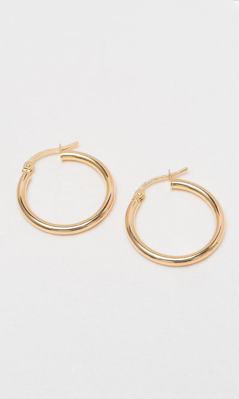 Hogans Family Jewellers 9K YG Thin Tube Hoop Earrings