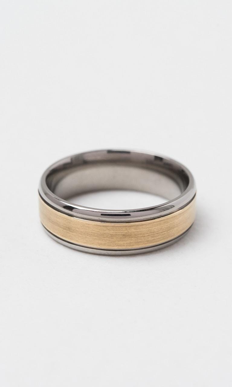 Hogans Family Jewellers 9K YG & Titanium 7mm Gents Band