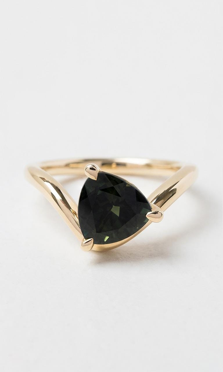 Hogans Family Jewellers 9K YG Trilliant Cut Sapphire Solitaire Ring