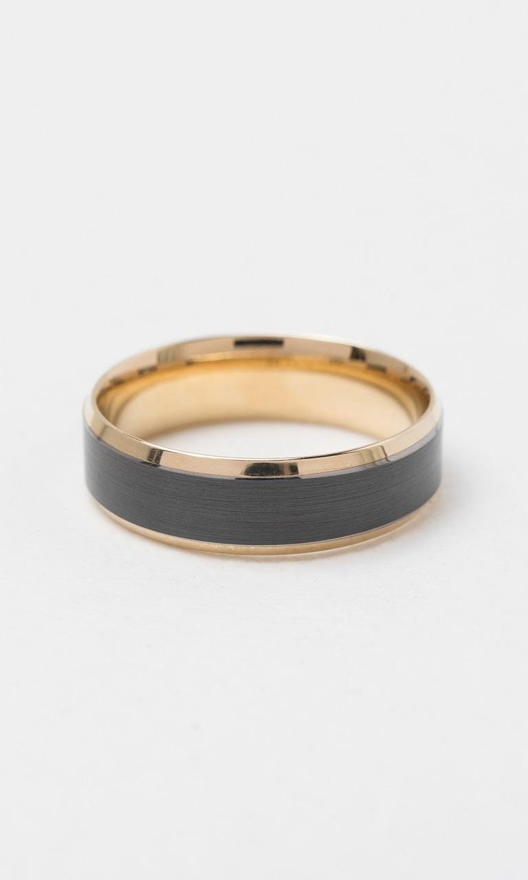 Hogans Family Jewellers 9K YG & Zirconium 6.5mm Gents Band