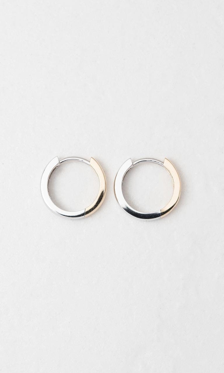 Hogans Family Jewellers 9K YWG 10mm Reversible Huggie Earrings