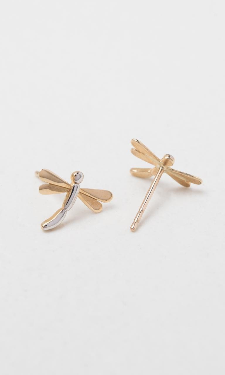 Hogans Family Jewellers 9K YWG Dragonfly Stud Earrings