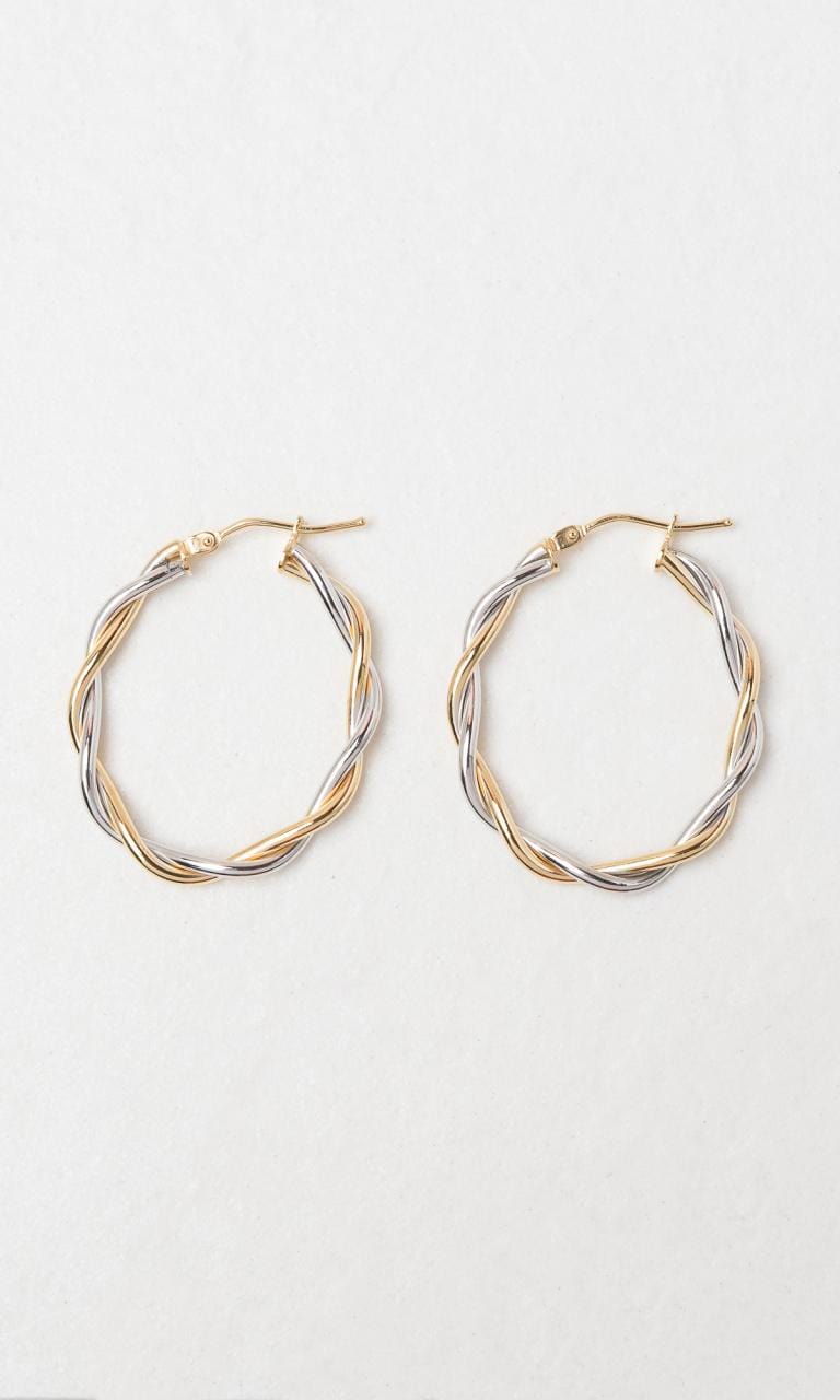 Hogans Family Jewellers 9K YWG Oval Shape Twist Hoop Earrings