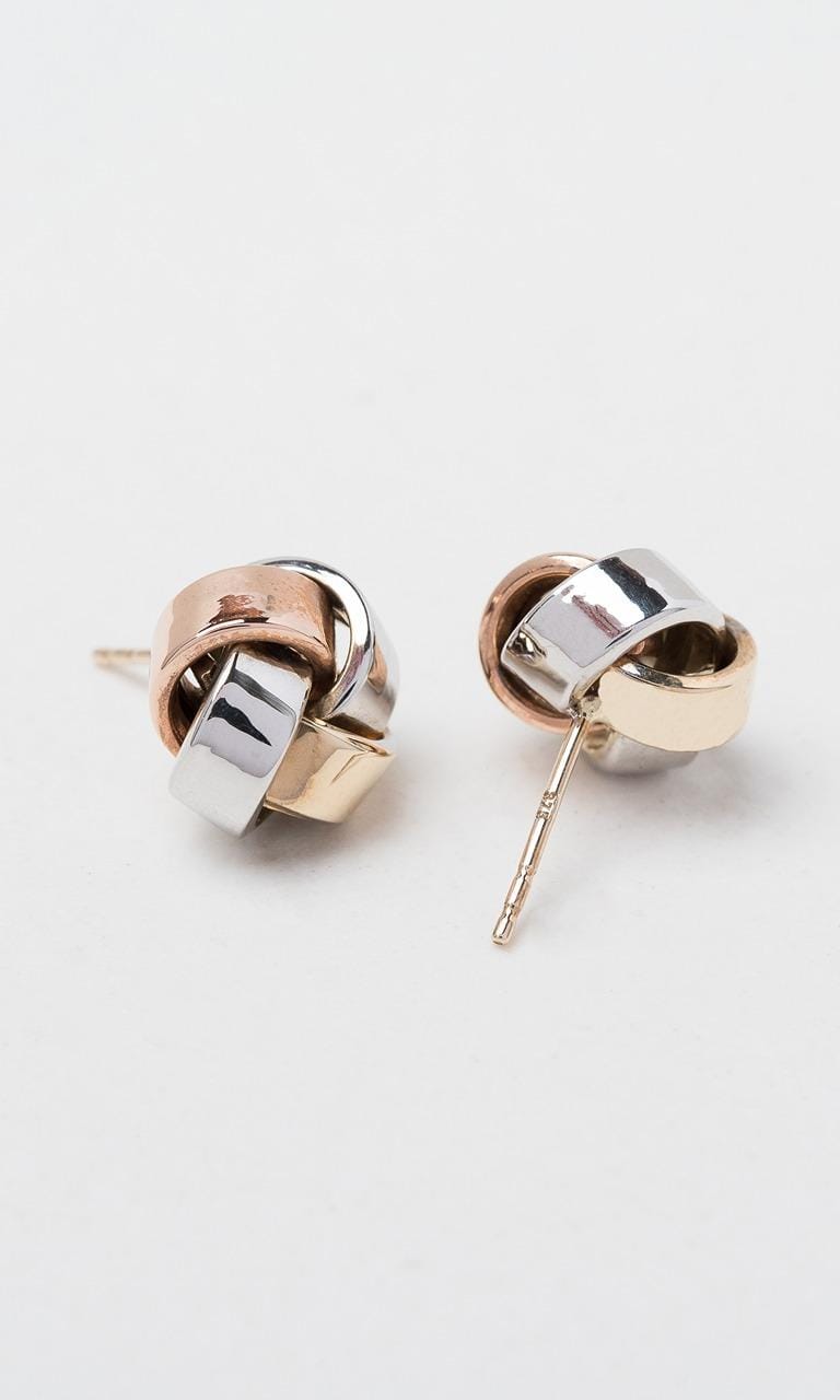 Hogans Family Jewellers 9K YWRG Knot Stud Earrings