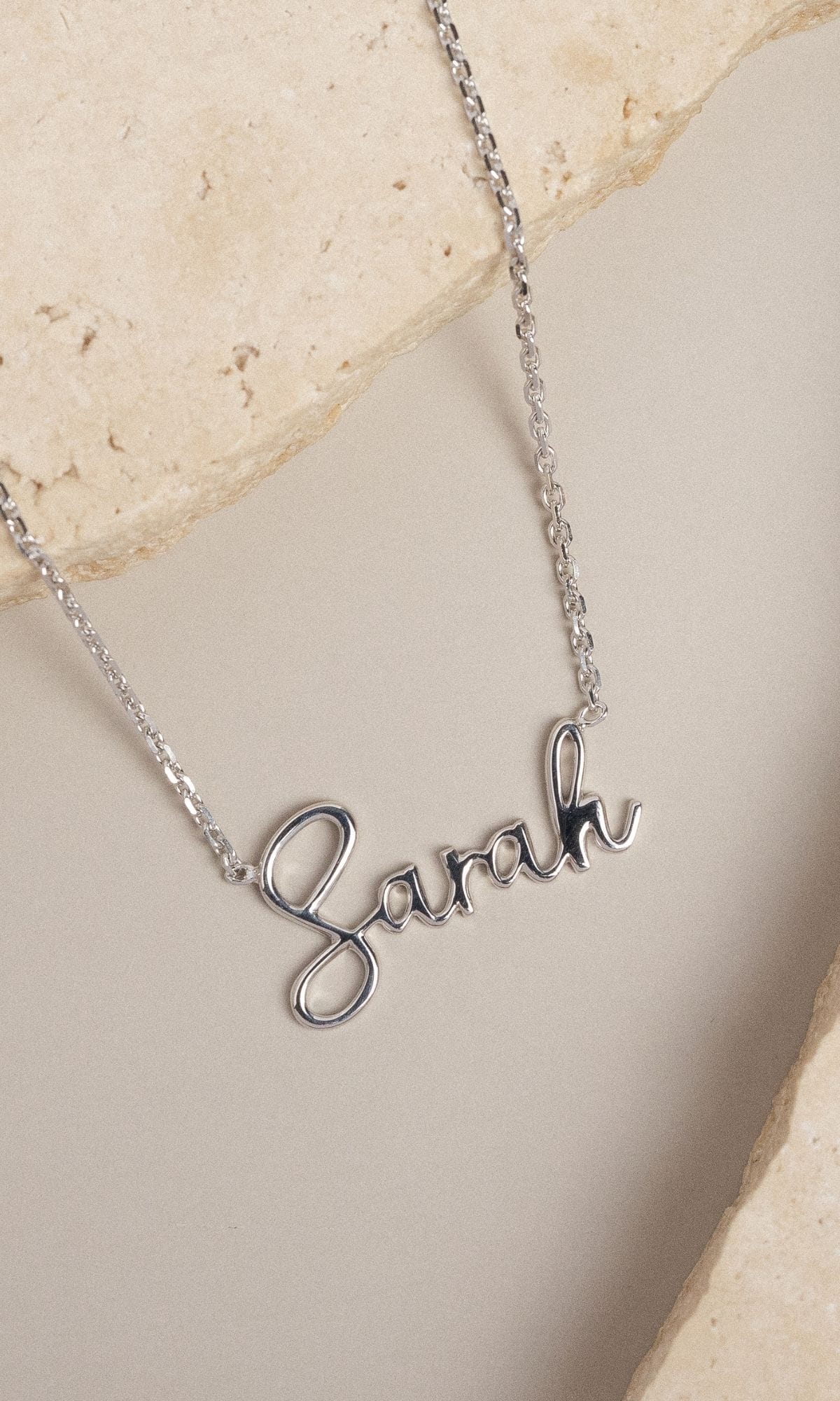 Hogans Family Jewellers Bespoke 18K WG Personalised Nameplate Necklace