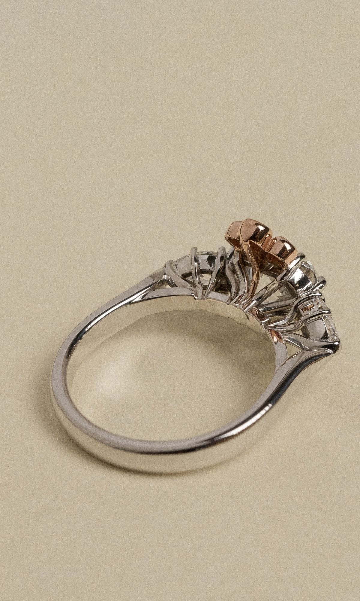 Hogans Family Jewellers Bespoke 18K WRG Australian Pink Diamond Cluster Ring