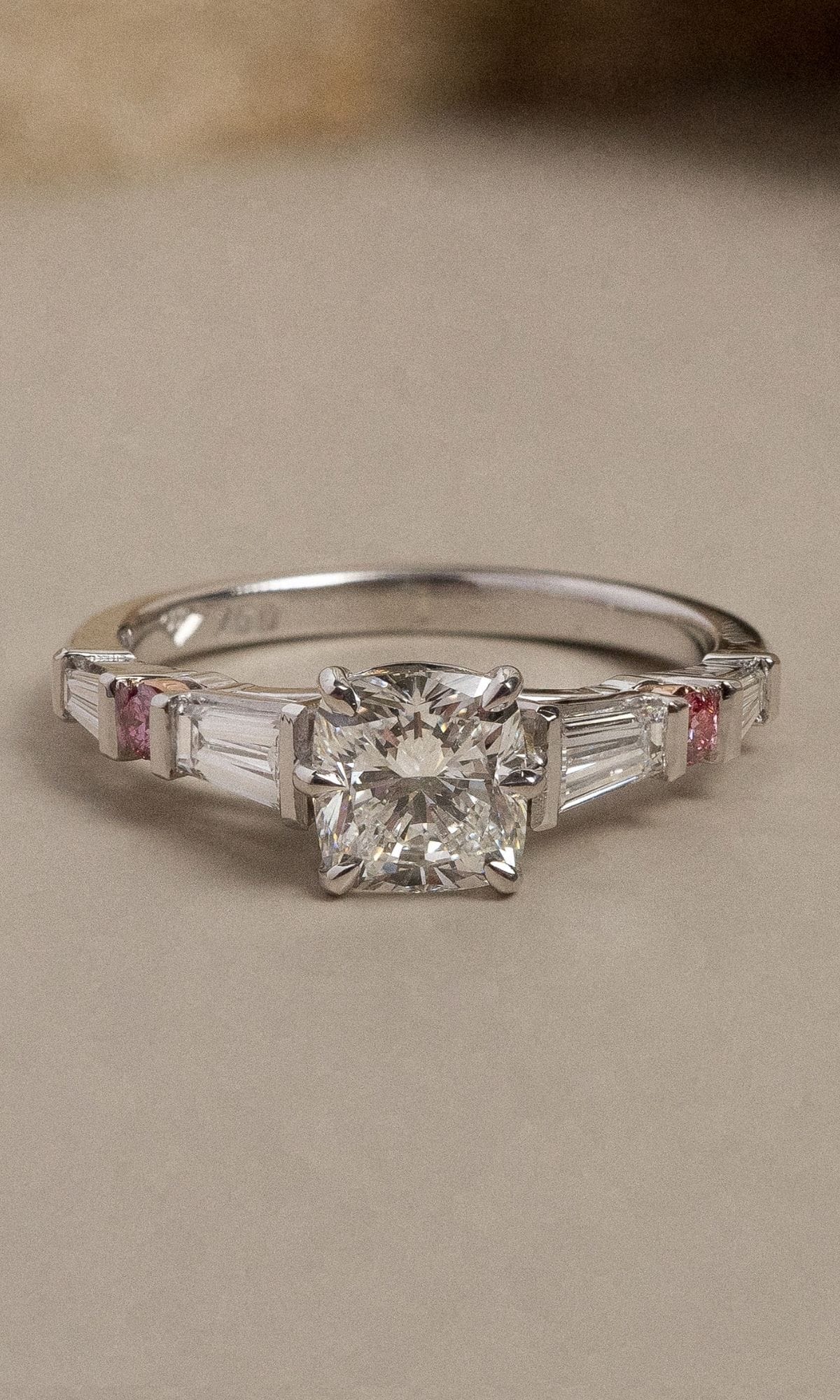 Hogans Family Jewellers Bespoke 18K WRG Diamond & Australian Pink Diamond Ring