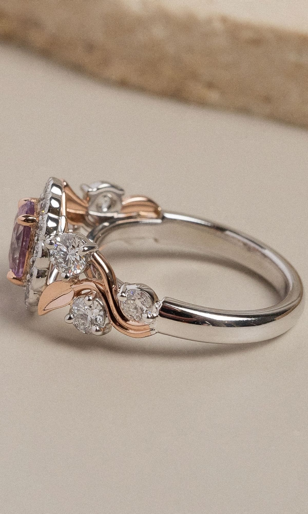 Hogans Family Jewellers Bespoke 18K WRG Sapphire Cluster Ring