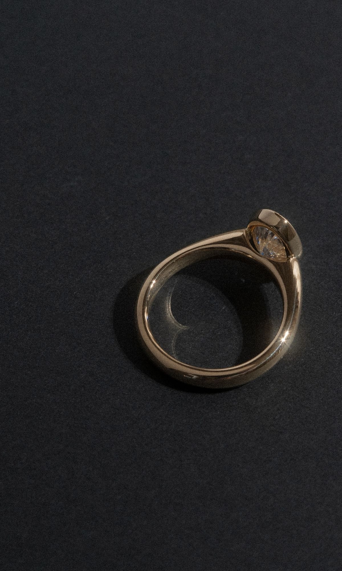 Hogans Family Jewellers Bespoke 18K YG Bezel Set Oval Diamond Ring