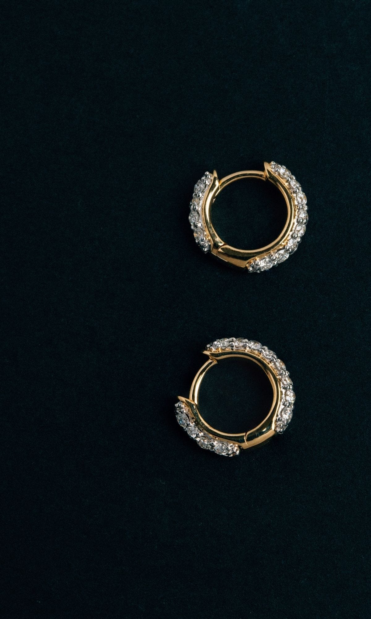 Hogans Family Jewellers Bespoke 18K YWG Diamond Micro Huggie Earrings