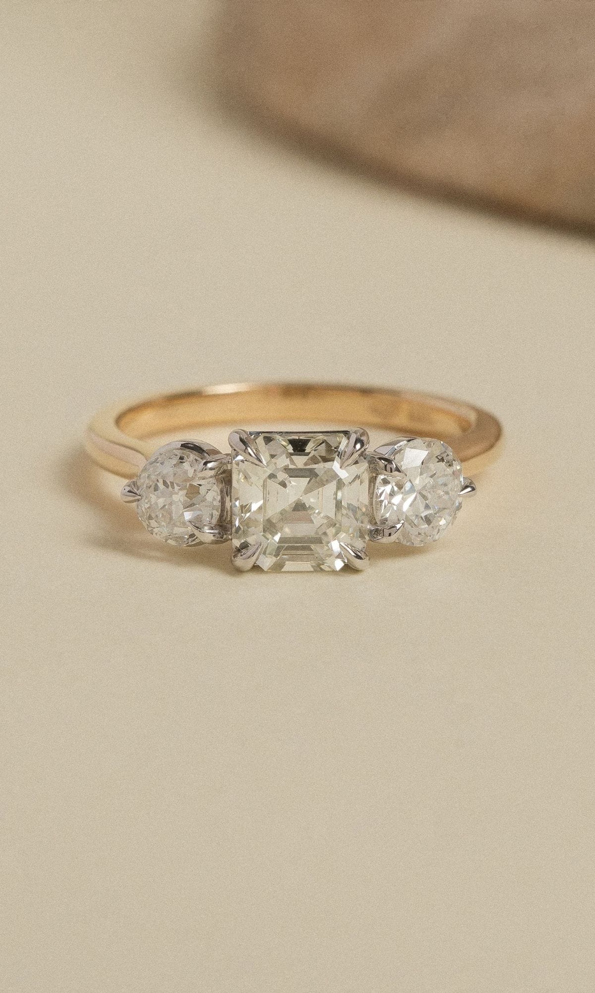 Hogans Family Jewellers Bespoke 18K YWG Diamond Trilogy Ring