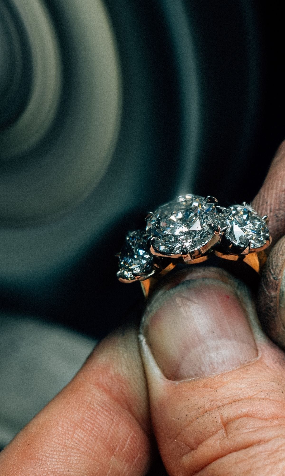 Hogans Family Jewellers Bespoke 18K YWG Diamond Trilogy Ring