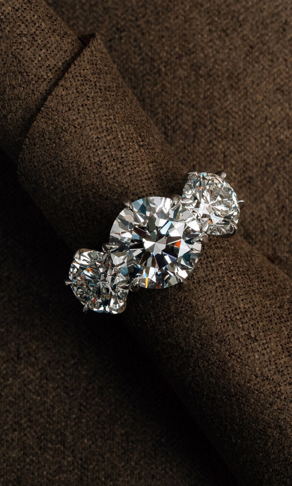 Hogans Family Jewellers Bespoke 18K YWG Diamond Trilogy Ring
