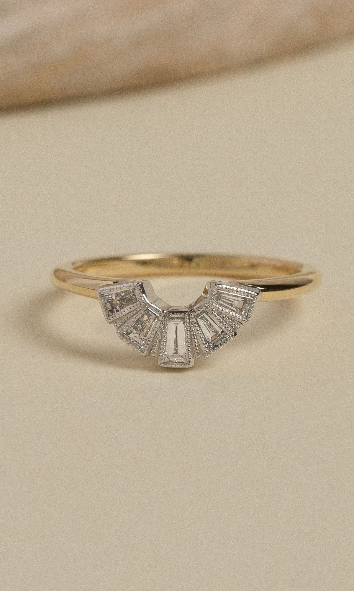 Hogans Family Jewellers Bespoke 18K YWG Emerald Solitaire Ring & Diamond Contoured Band