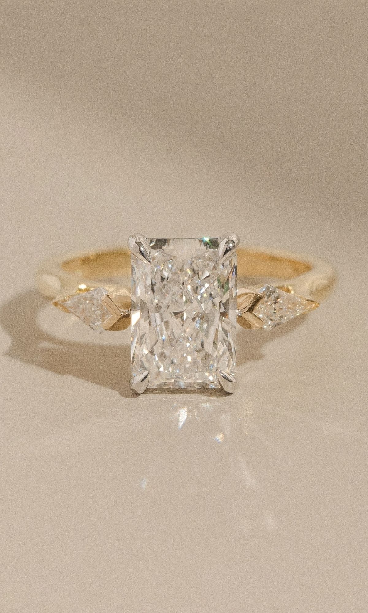 Hogans Family Jewellers Bespoke 18K YWG Trilogy Diamond Ring