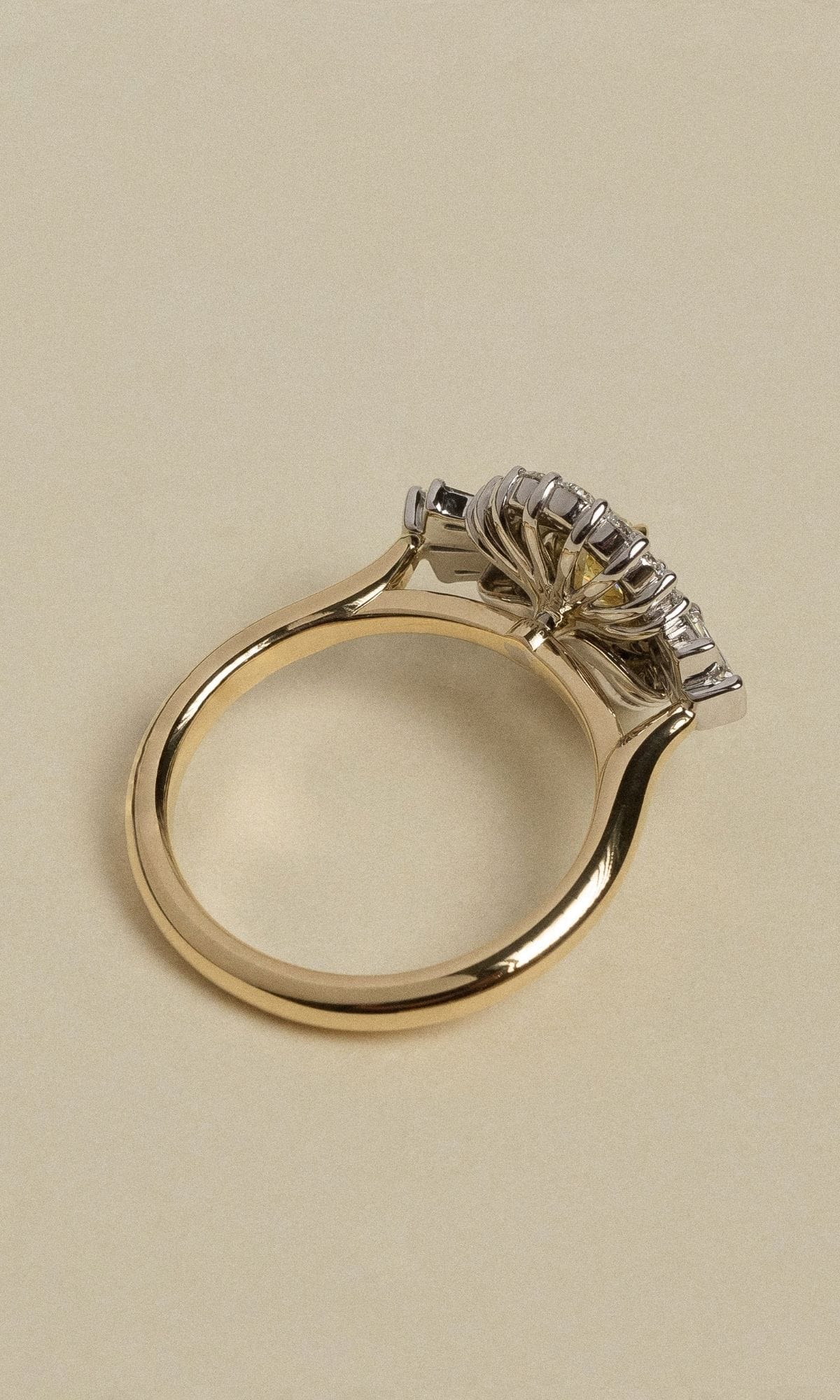 Hogans Family Jewellers Bespoke 18K YWG Yellow Diamond Art Deco Cluster Ring