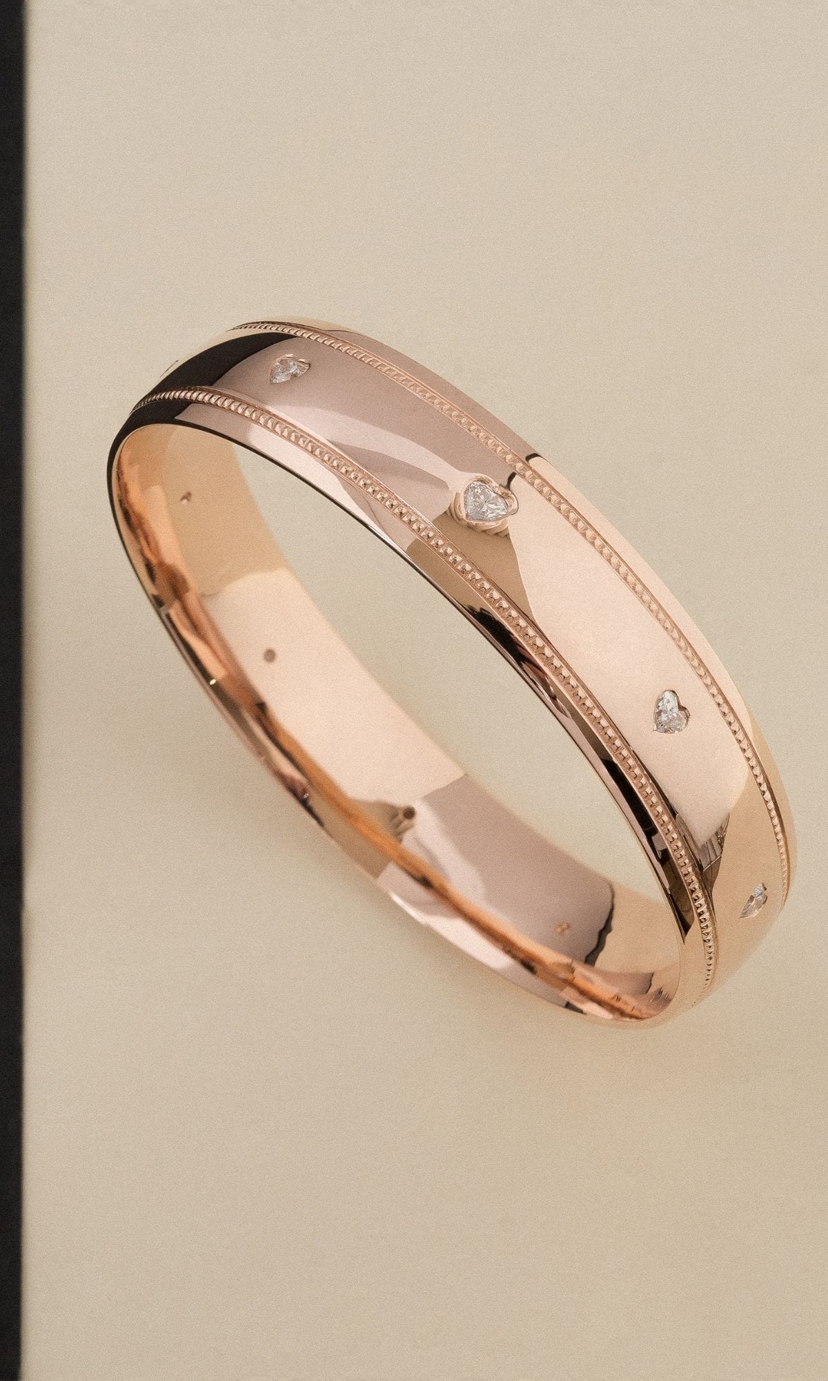 Hogans Family Jewellers Bespoke 9K RG Diamond Set Bangle
