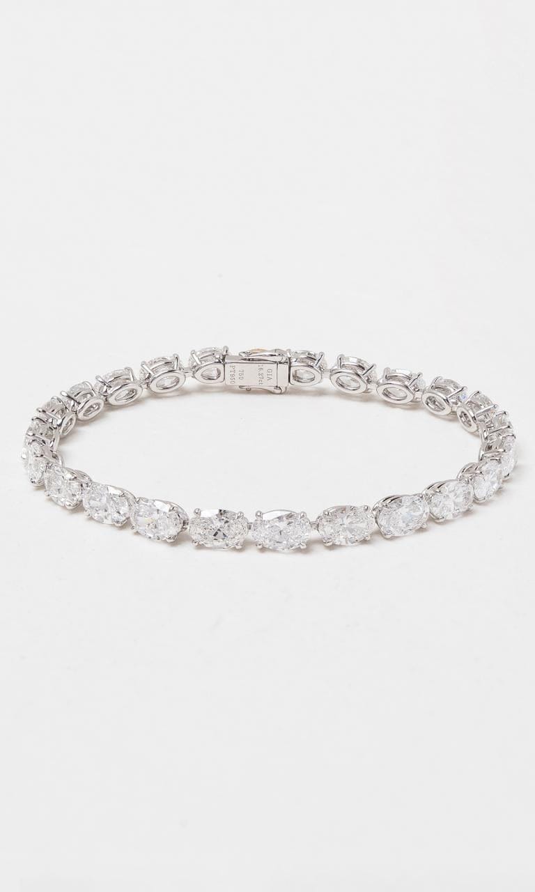Hogans Family Jewellers Platinum 16.27ct TDW Oval Cut Australian Pink & White Diamond Tennis Bracelet