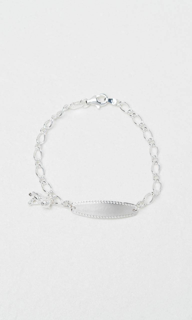 Hogans Family Jewellers Sterling Silver Baby ID Bracelet with Teddy Bear