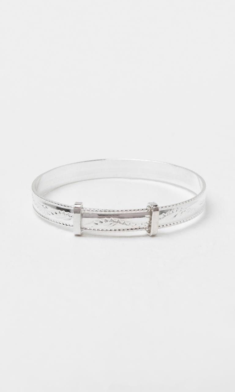 Hogans Family Jewellers Sterling Silver Childrens Engraved Bangle