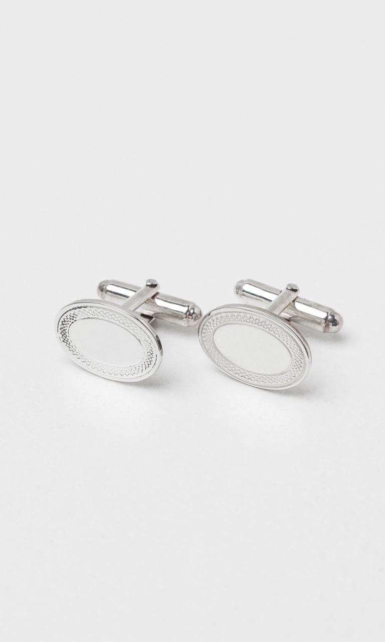 Hogans Family Jewellers Sterling Silver Patterned Oval Cufflinks