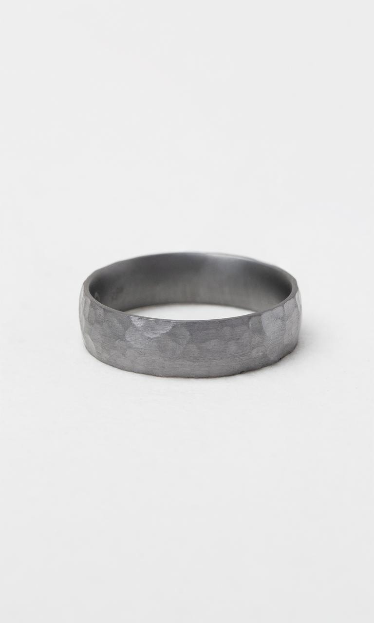 Hogans Family Jewellers Tantalum 6mm Hammered Gents Band