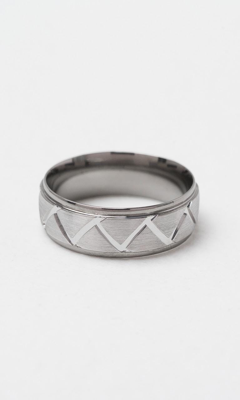 Hogans Family Jewellers Titanium 7.5mm Decorative Gents Band