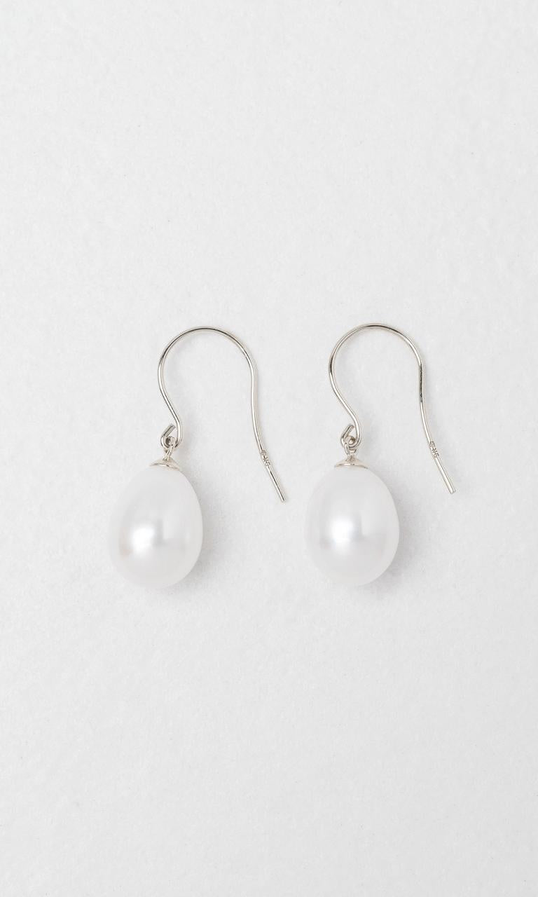 9K WG 9.5mm Freshwater Pearl Drop Earrings