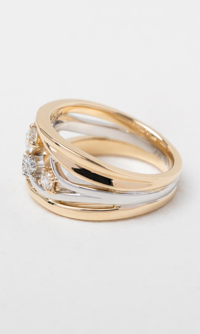 18K YWG 0.32ct TDW Round Brilliant Cut Diamond Wide Dress Ring