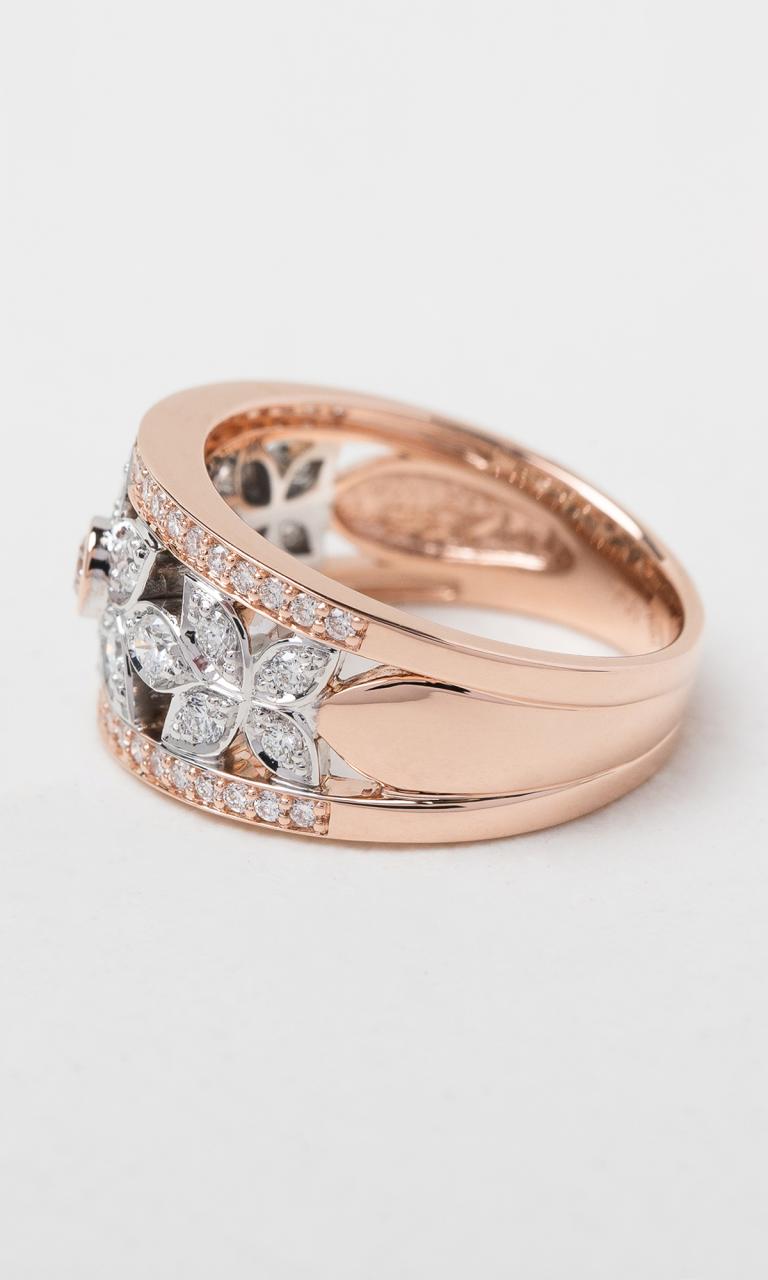 18K RWG 0.87ct TDW Round Brilliant Cut Diamond Decorative Wide Dress Ring